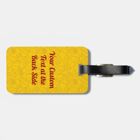 Hotdog-Gepäckmarke Gepäckanhänger (Rückseite horizontal)