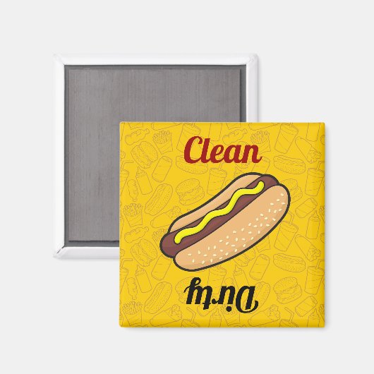 Hotdog Geschirrspüler Magnet (Vorderseite/Rückseite)