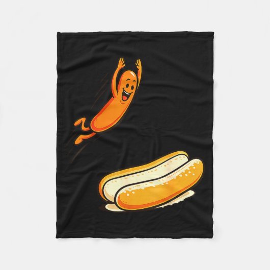 Hotdog Hochsprung Fleecedecke (Vorderseite)