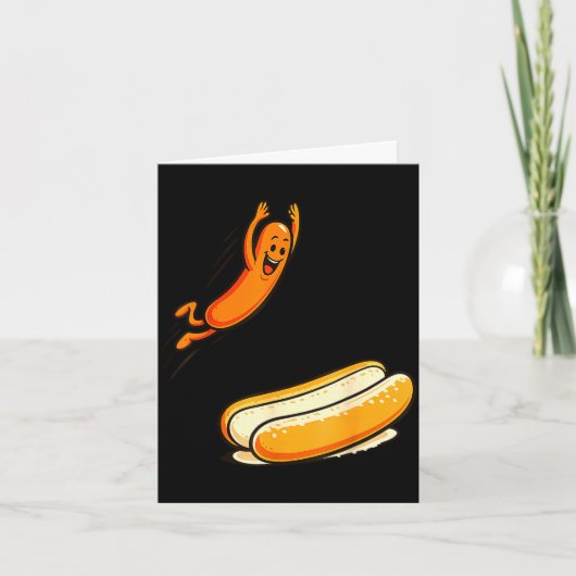 Hotdog Hochsprung Karte (Vorderseite)