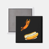Hotdog Hochsprung Magnet (Vorderseite/Rückseite)