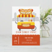 Hotdog-Hunde Einladung (Stehend Vorderseite)