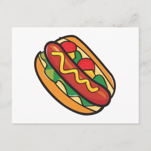 Hotdog im Brötchen Postkarte