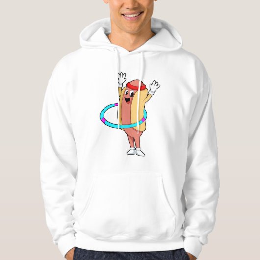 Hotdog in Fitness mit Flywheel Hoodie (Vorderseite)