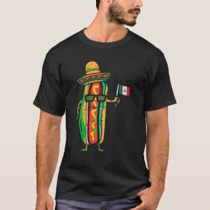 Hotdog mexikanische Flagge Funny Cinco De Mayo Foo T-Shirt