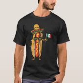 Hotdog mexikanische Flagge Funny Cinco De Mayo Foo T-Shirt (Vorderseite)