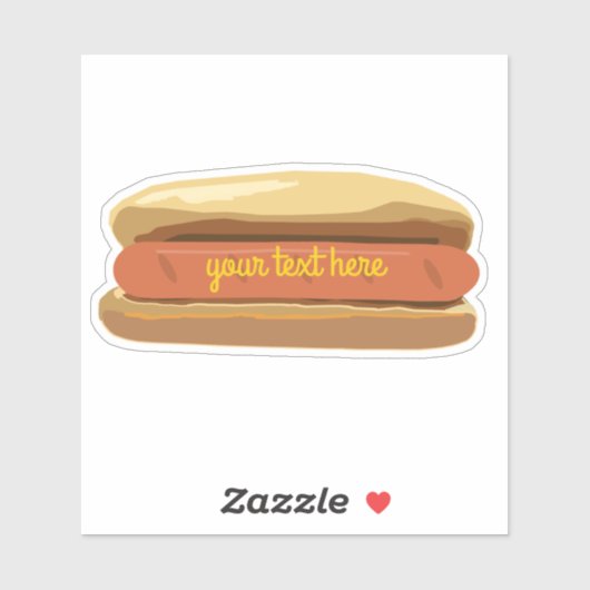 Hotdog mit Senf Aufkleber (Blatt)