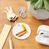 Hotdog mit Senf-Flasche-Schlüsselanhänger Schlüsselanhänger