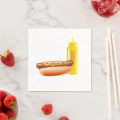 Hotdog mit Senf-Flaschenpapier Napkins Serviette (Beispiel)