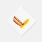 Hotdog mit Senf-Flaschenpapier Napkins Serviette (Ecke)