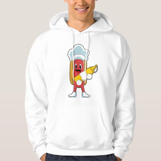 Hotdog mit Senf Hoodie (Vorderseite)