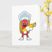 Hotdog mit Senf Karte (Gelbe Blume)