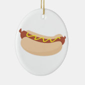 Hotdog mit Senf Keramik Ornament (Rechts)