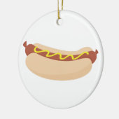 Hotdog mit Senf Keramik Ornament (Links)
