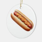 Hotdog mit Senf Keramik Ornament (Links)