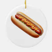 Hotdog mit Senf Keramik Ornament (Hinten)