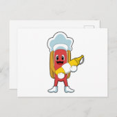Hotdog mit Senf Postkarte (Vorne/Hinten)