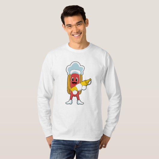 Hotdog mit Senf T-Shirt (Vorne ganz)
