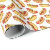 Hotdog-Muster Geschenkpapier (Rolleneckpunkt)