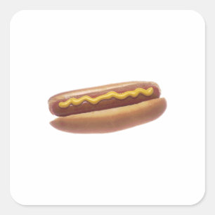 Hotdog Quadratischer Aufkleber