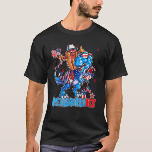 Hotdog Rex Dino 4. Juli Amerisaurus Rex T-Shirt