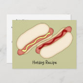 Hotdog-Rezept-Karte Postkarte (Vorne/Hinten)