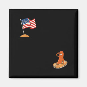 Hotdog Salute Lustiger Patriotischer Hot Dog Usa-F Magnet