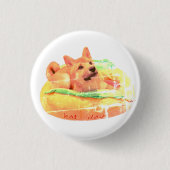 Hotdog Shiba Abzeichen Button (Vorderseite)