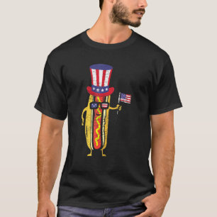 Hotdog Sonnenbrille Amerikanische Flagge USA 4. Ju T-Shirt