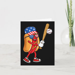 Hotdog spielt Baseball United States Independence  Karte