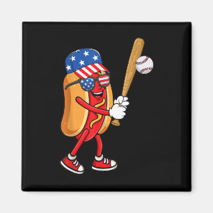 Hotdog spielt Baseball United States Independence Magnet