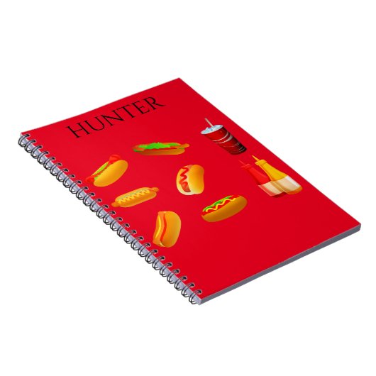 Hotdog Spiralheft mit individuelle Name. Notizblock (Rechte Seite)