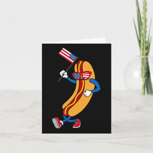 Hotdog sungles American Flag USA Funny 4. Juli Karte