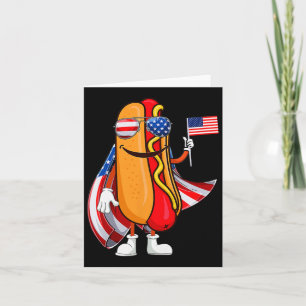 Hotdog sungles American Flag USA Funny 4. Juli Karte