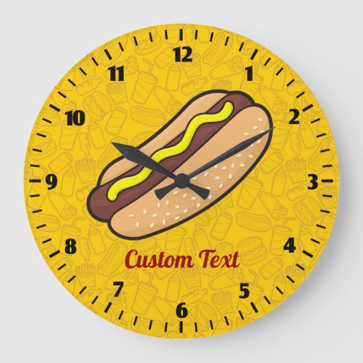 Hotdog-Uhr Große Wanduhr (Vorderseite)