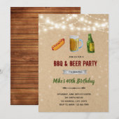 Hotdog und brauen Grillen laden ein Einladung (Vorne/Hinten)