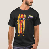 Hotdog US Flag Sonnenbrille Nonbinary Enby Nb Prid T-Shirt (Vorderseite)