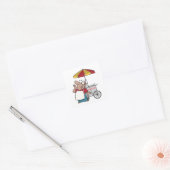 Hotdog Vendor Quadratischer Aufkleber (Umschlag)