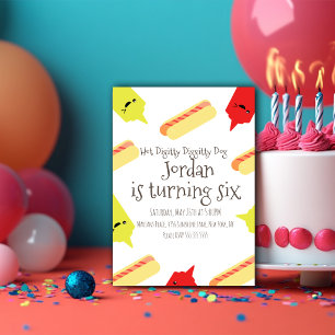 Hotdogs Diggity Senf Ketchup BBQ Party Einladung