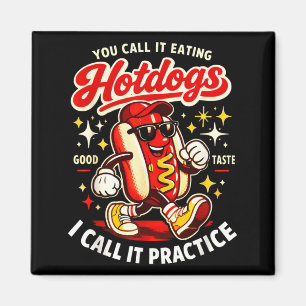 Hotdogs Essen Nennt Sich Üben Vintage Style Magnet