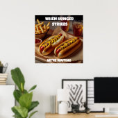 Hotdogs Fries Drink Restaurant Advert anpassen Poster (Heimbüro)