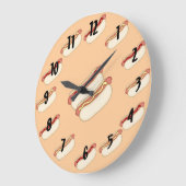 Hotdogs Große Wanduhr (Winkel)