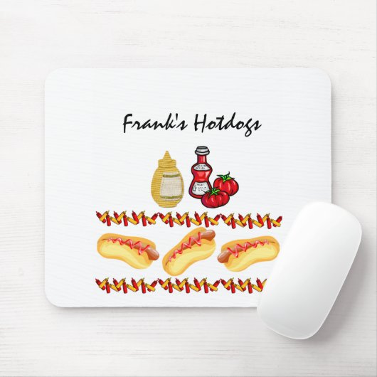 Hotdogs Ketchup Mustard Food Mouse Pad! Mousepad (Mit Mouse)