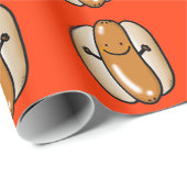 Hotdogwurst des Cartoon Geschenkpapier (Rolleneckpunkt)