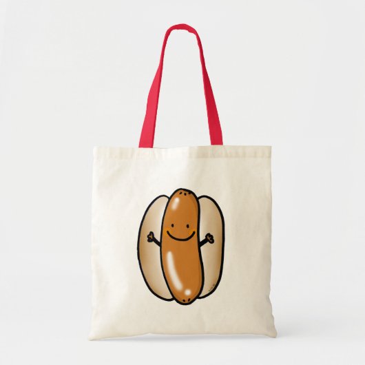 Hotdogwurst des Cartoon Tragetasche (Vorne)