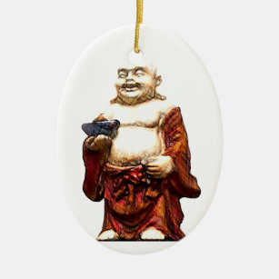 Hotei, das Buddha lacht Keramik Ornament