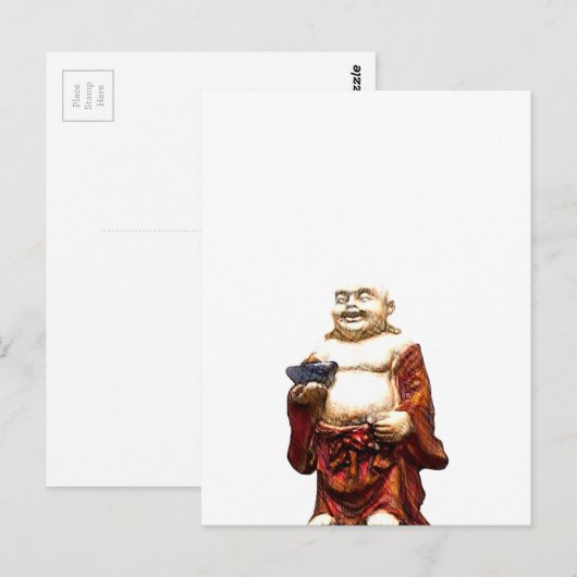 Hotei Laughing Buddha Postkarte (Vorne/Hinten)