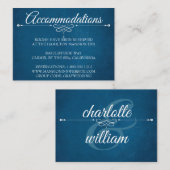 Hotel Accommodation Cards Moderne blaue Marine Begleitkarte (Vorne/Hinten)