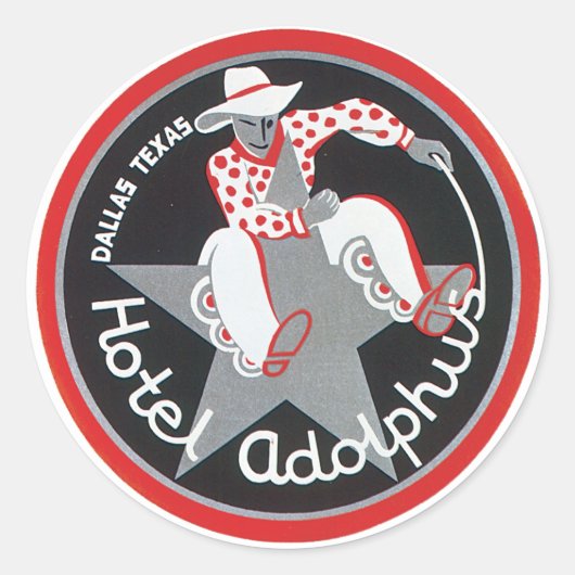 Hotel Adolphus Gepäcksiegel Runder Aufkleber (Vorderseite)