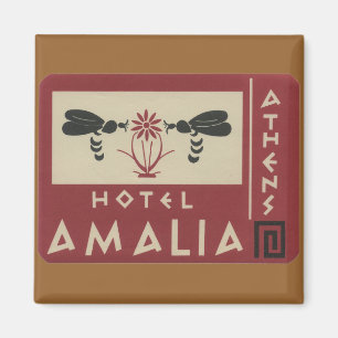 Hotel Amalia Athen Griechenland Vintage Reisebild Magnet